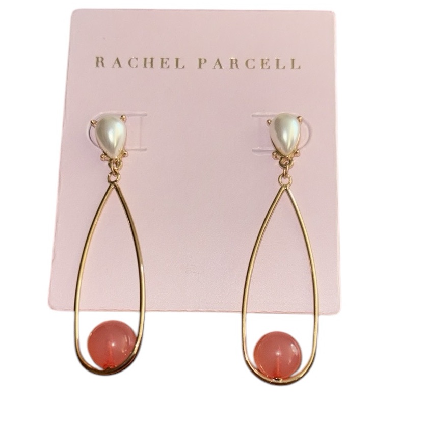 Rachel Parcell Gold And Pink Drop Earrings